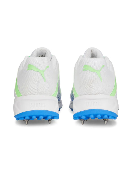 Puma Spike 22.2 White Green Bluemazing - Cricket Spikes