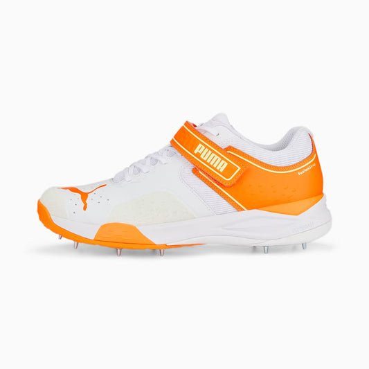 Puma Bowling 22.1 White Ultra Orange Yellow - Cricket Spikes