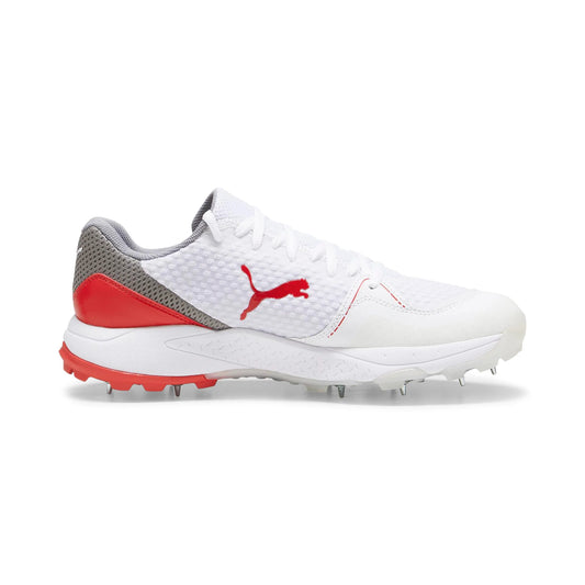 Puma Spike 24.1 White Stormy Red - Cricket Spikes
