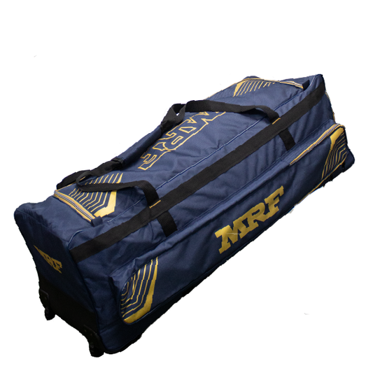 MRF Genius Gold wheelie kit bag - Navy/Gold