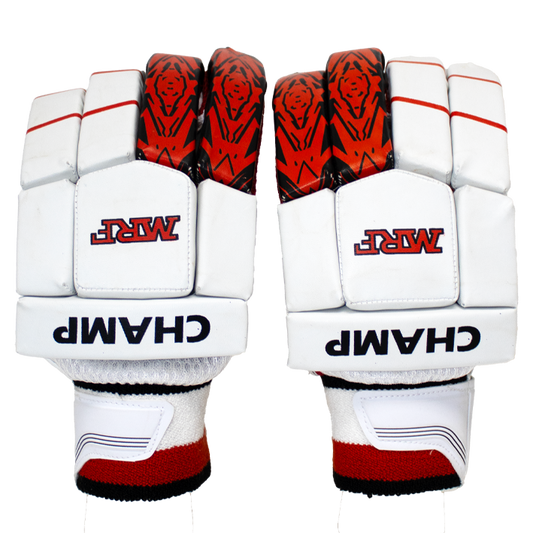 MRF CHAMP Junior Batting Gloves - Red and White - S. Junior - Junior - Youth