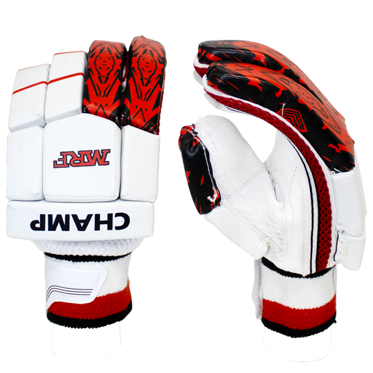 MRF CHAMP Junior Batting Gloves - Red and White - S. Junior - Junior - Youth