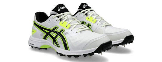 Asics Gel - Gully 7 White Yellow Cricket Spikes