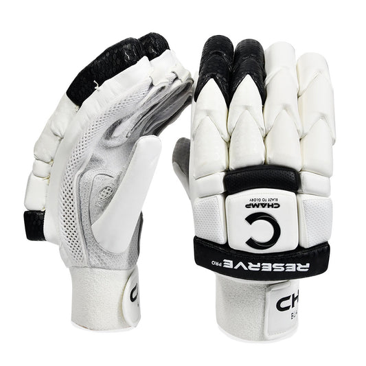 Champ Reserve Pro Batting Gloves - Black and White - Adults