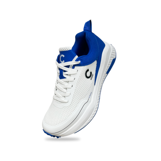 Champ C500 Rubber - Cricket/Hockey Shoes - White and Blue