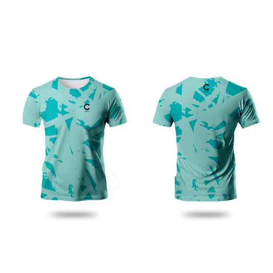 Champ Training/Playing T- Shirt - Teal Abstract