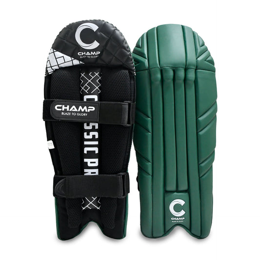 Champ Classic Pro Wicket Keeping Pads - GREEN  - Adults