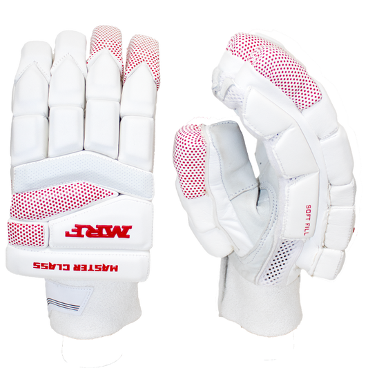 MRF Master Class Batting Gloves - White - Adult RH