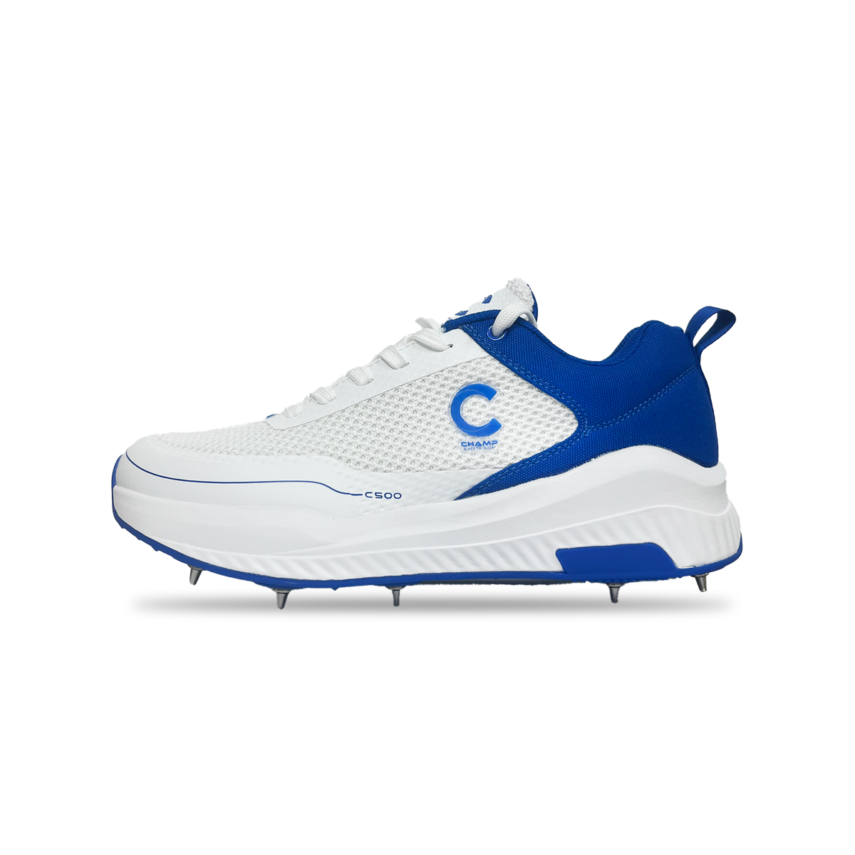 Champ C500 Spikes - White and Blue