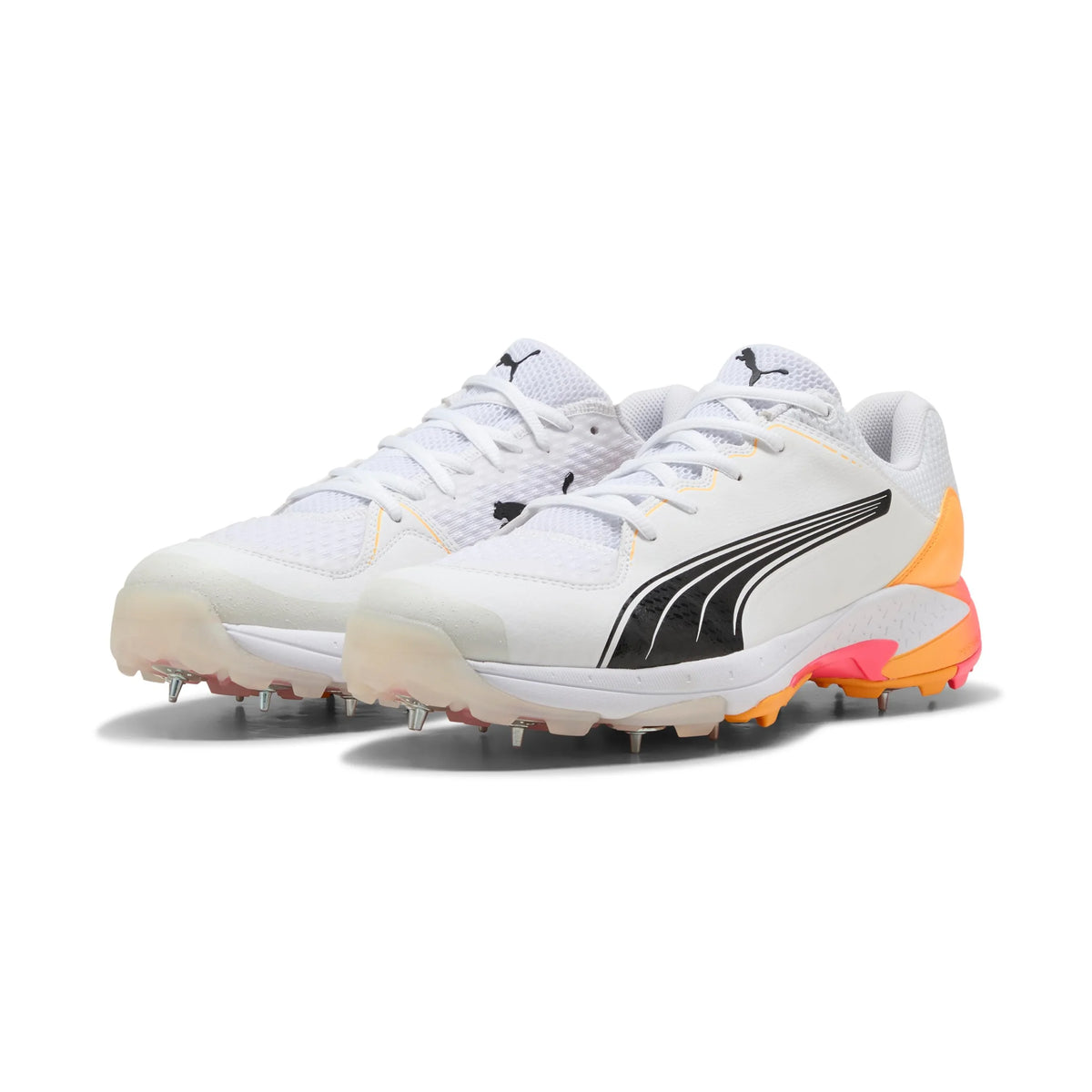 Puma Spike 24.1 White Black Sun Stream - Cricket Spikes