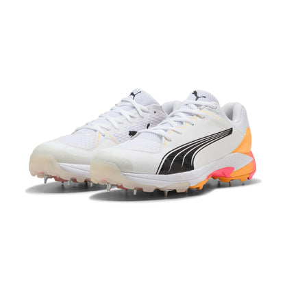 Puma Spike 24.1 White Black Sun Stream - Cricket Spikes