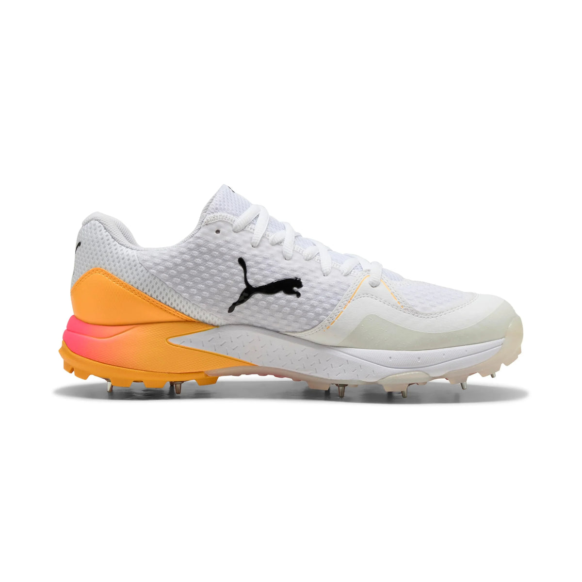 Puma Spike 24.1 White Black Sun Stream - Cricket Spikes