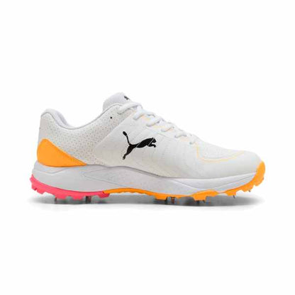 Puma Spike 24.2 White Black Sun Stream - Cricket Spikes