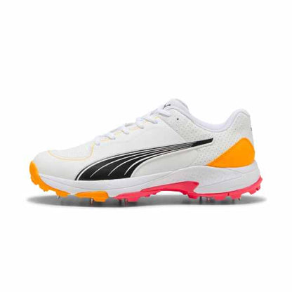 Puma Spike 24.2 White Black Sun Stream - Cricket Spikes