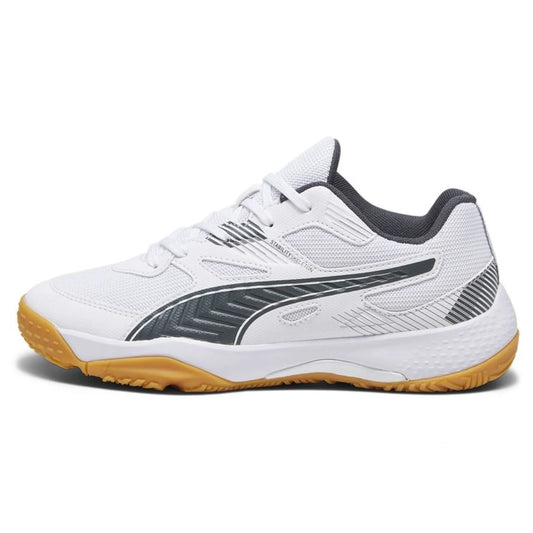 Puma Solarflash JR II Indoor/Court Shoes - White Shadow Grey Gum