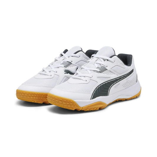 Puma Solarflash JR II Indoor/Court Shoes - White Shadow Grey Gum