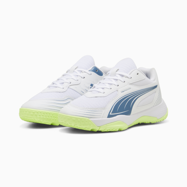 Puma Solarflash JR III Indoor/Court Shoes - White Blue Horizon