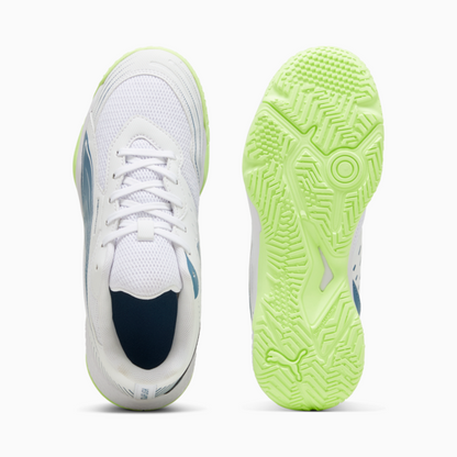 Puma Solarflash JR III Indoor/Court Shoes - White Blue Horizon