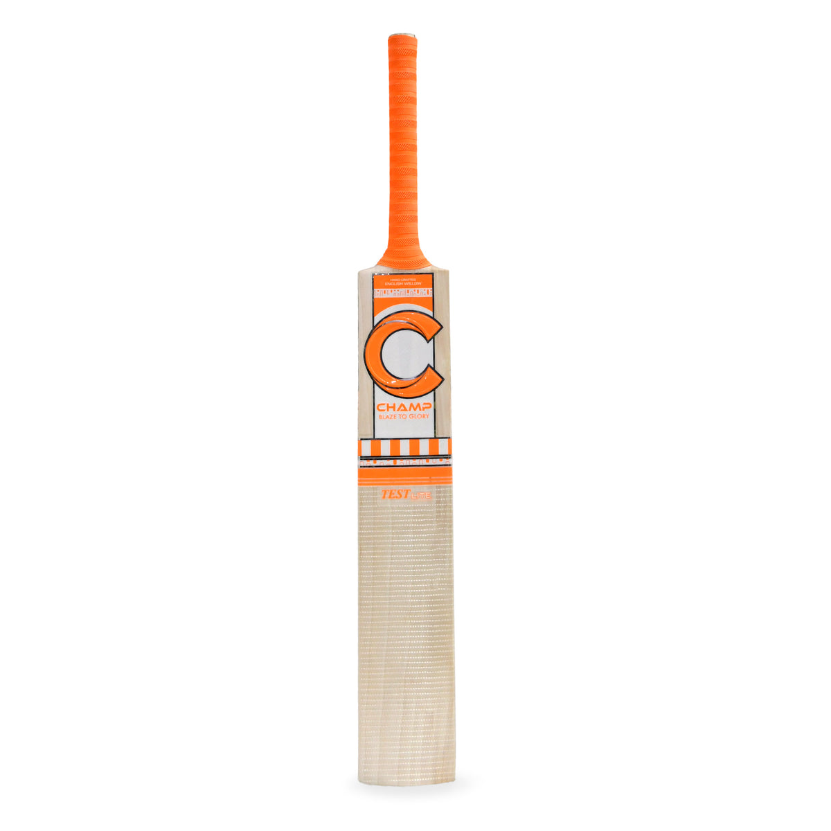 Champ Test Lite English Willow Cricket Bat - Size Harrow - Orange