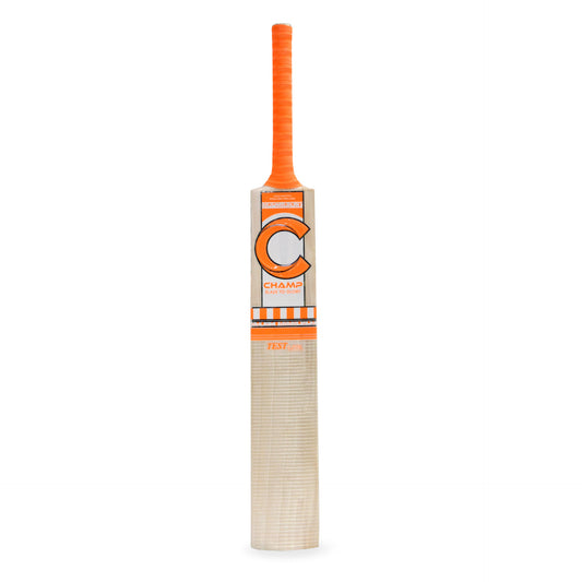 Champ Test Lite English Willow Cricket Bat - Size Harrow - Orange