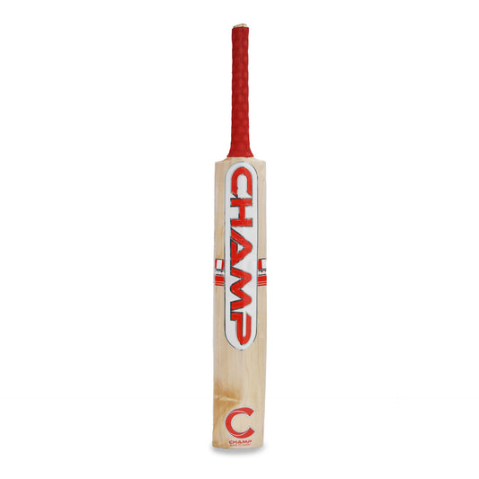 Champ Test Lite English Willow Cricket Bat - Size Harrow - Red