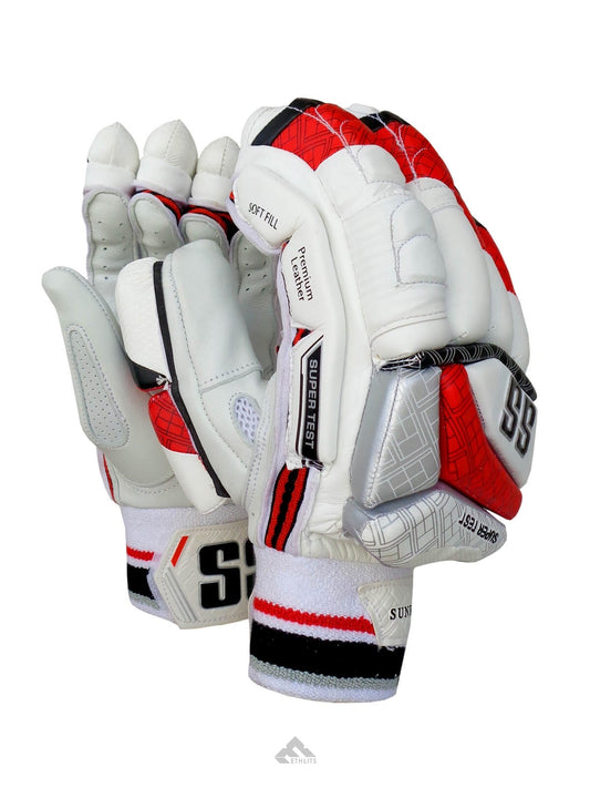 SS Super Test Batting Gloves - Red and White - Adults
