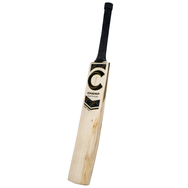 Champ Test Pro 2025 English Willow Cricket Bat - Black and Gold - Size 6