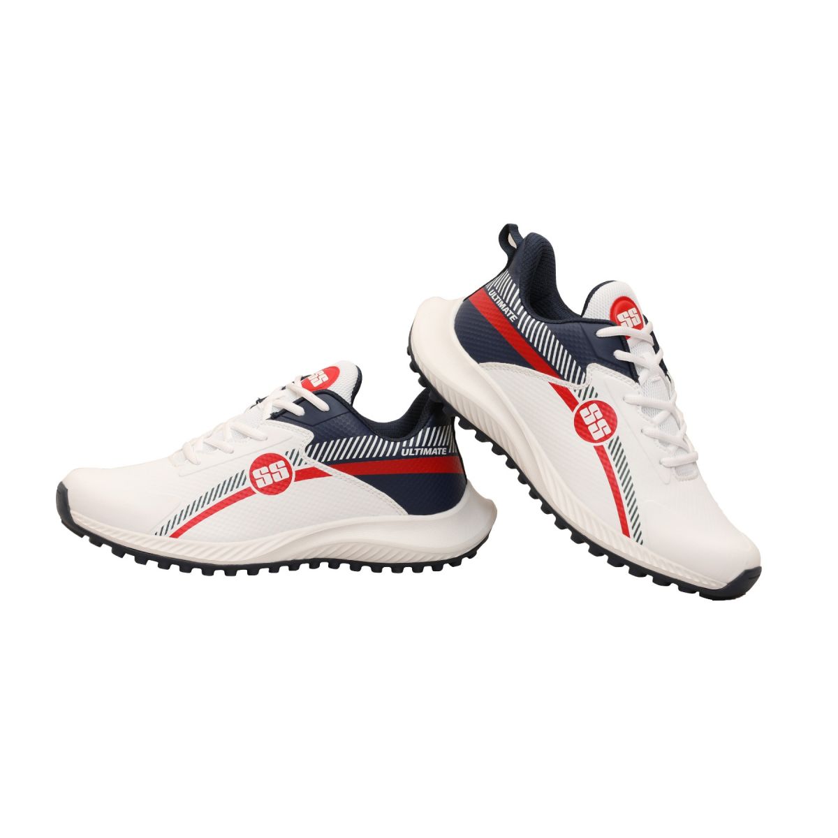 SS Ultimate Cricket Shoes Rubbers - Navy Blue and red